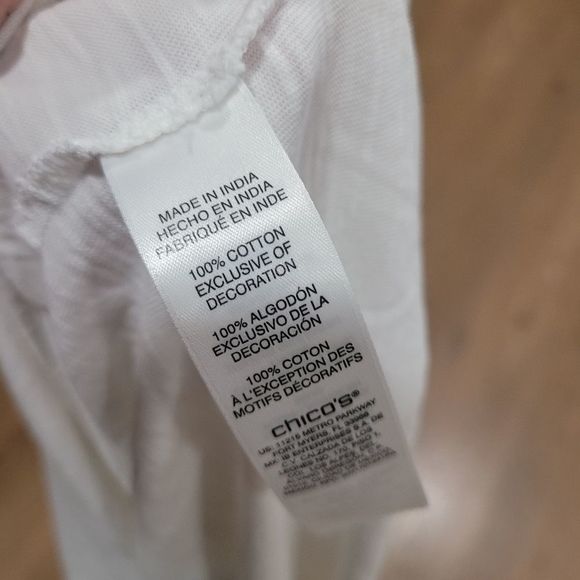 Chico's Womens Boho Embroidered Blouse Tassel Bell Sleeves Cotton Size 3 - Picture 4 of 5